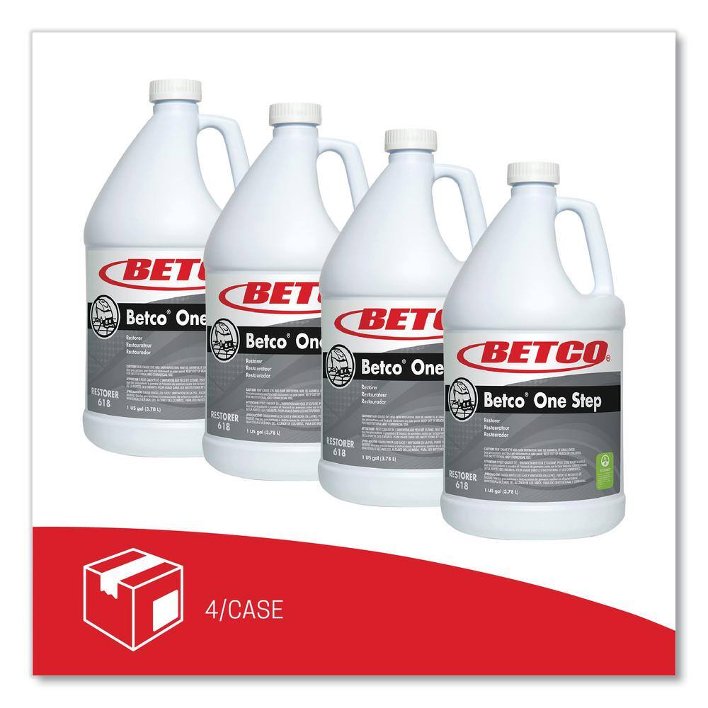 Betco 1 gal. One Step Floor Restorer Carpet Cleaner Lemon Scent Bottle (4-Pack)