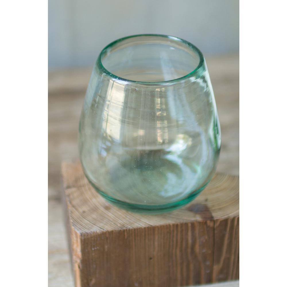 None 18 oz. Stemless Wine Clear Glasses (Set of 6)