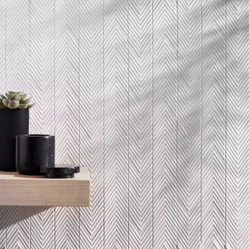 Ivy Hill Tile Blaze Tempo White 9.84 in. x 11.81 in. Matte Resin Wall Tile (0.8 sq. ft./Each)