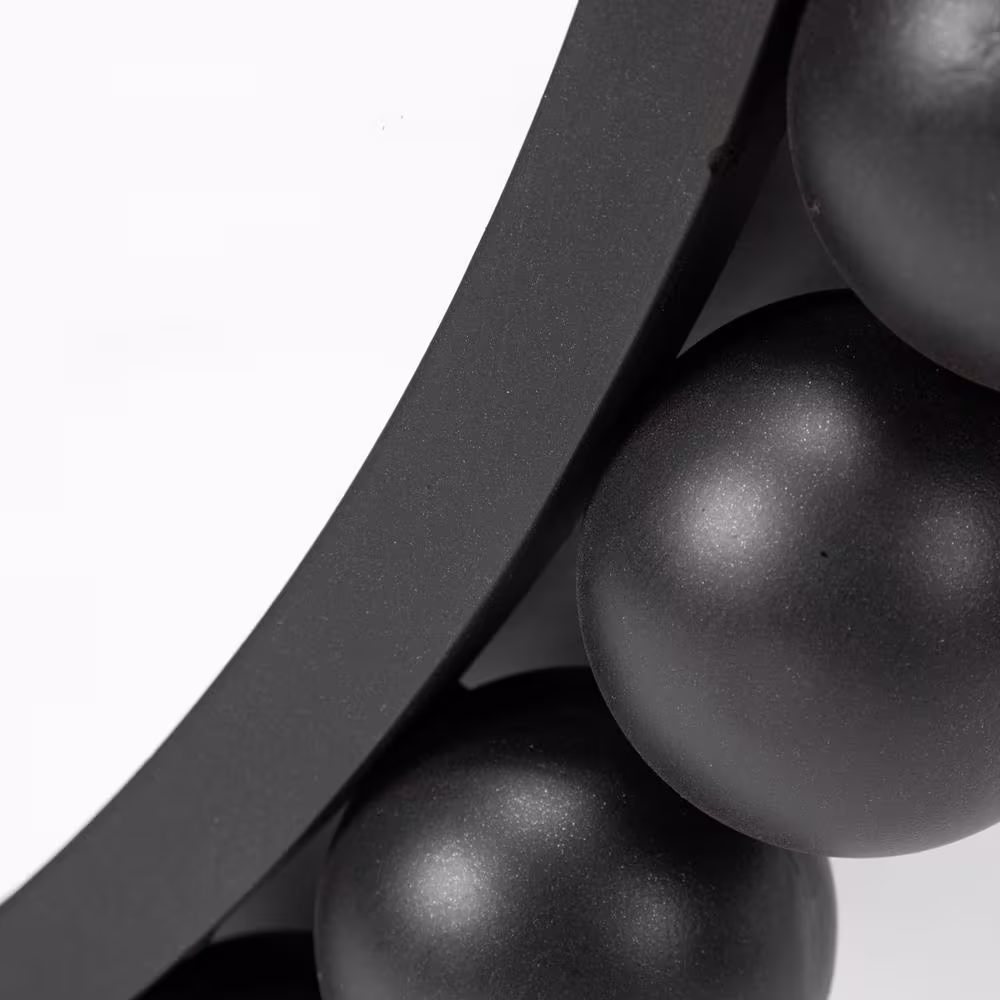 Mercana Large Round Black Hooks Modern Mirror (43.0 in. H x 43.0 in. W)