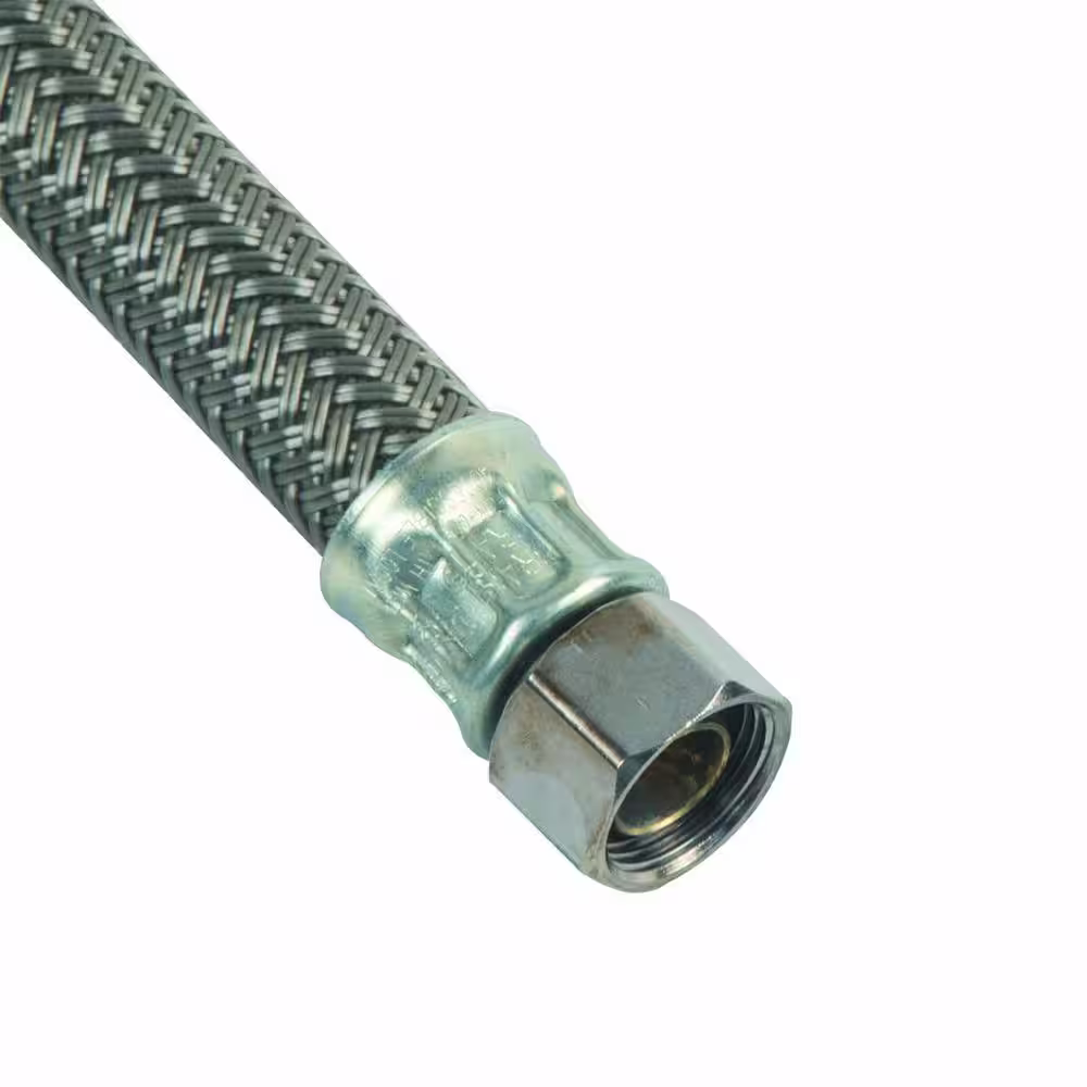 BrassCraft 3/8 in. Compression x 3/8 in. Compression x 16 in. Braided Polymer Faucet Supply Line with Nut and Sleeve