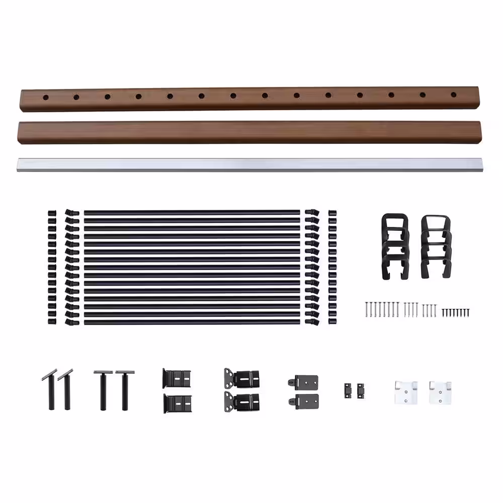 NewTechWood Ultrashield Hemispheres 36 in. x 3 in. x 6 ft. Brazilian Ipe Composite Railing Kit