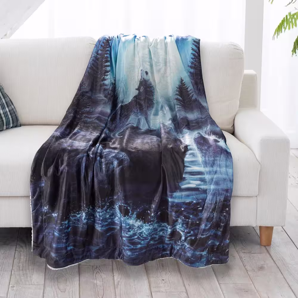 None Howling Multicolored Throw Blanket