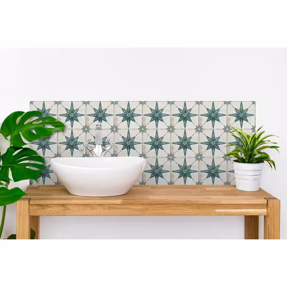 None Green R13 5 in. x 5 in. Vinyl Peel and Stick Tile (24 Tiles, 4.17 sq. ft./Pack)