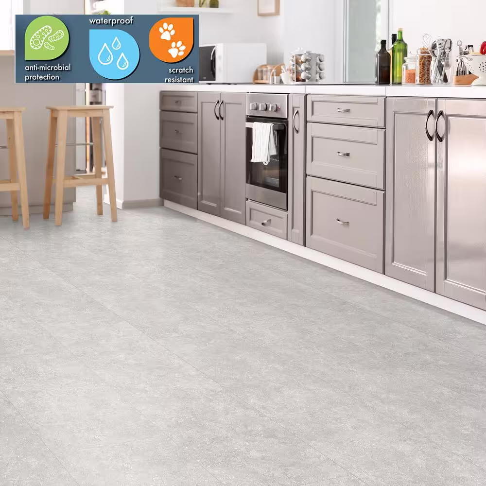 Lifeproof Starry Light 6 MIL x 16 in. W x 32 in. L Click Lock Waterproof Vinyl Tile Flooring (597.4 sqft/pallet)