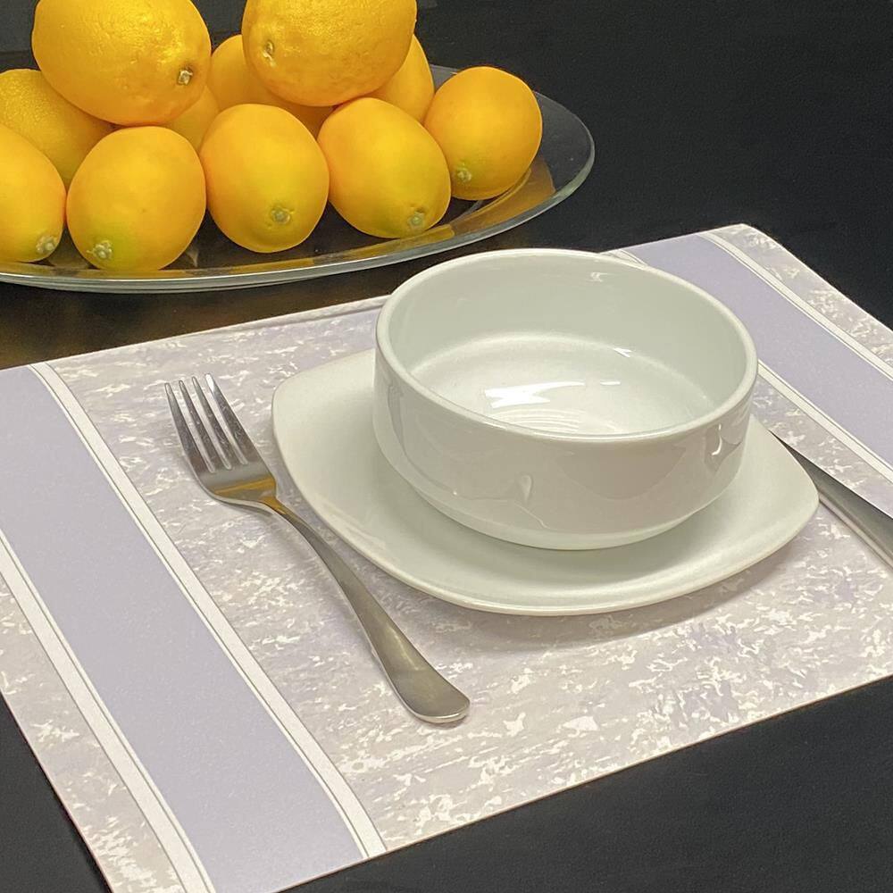 DASCO 17 in. x 12 in. Multi-Colored Vinyl Placemats (Set of 6)