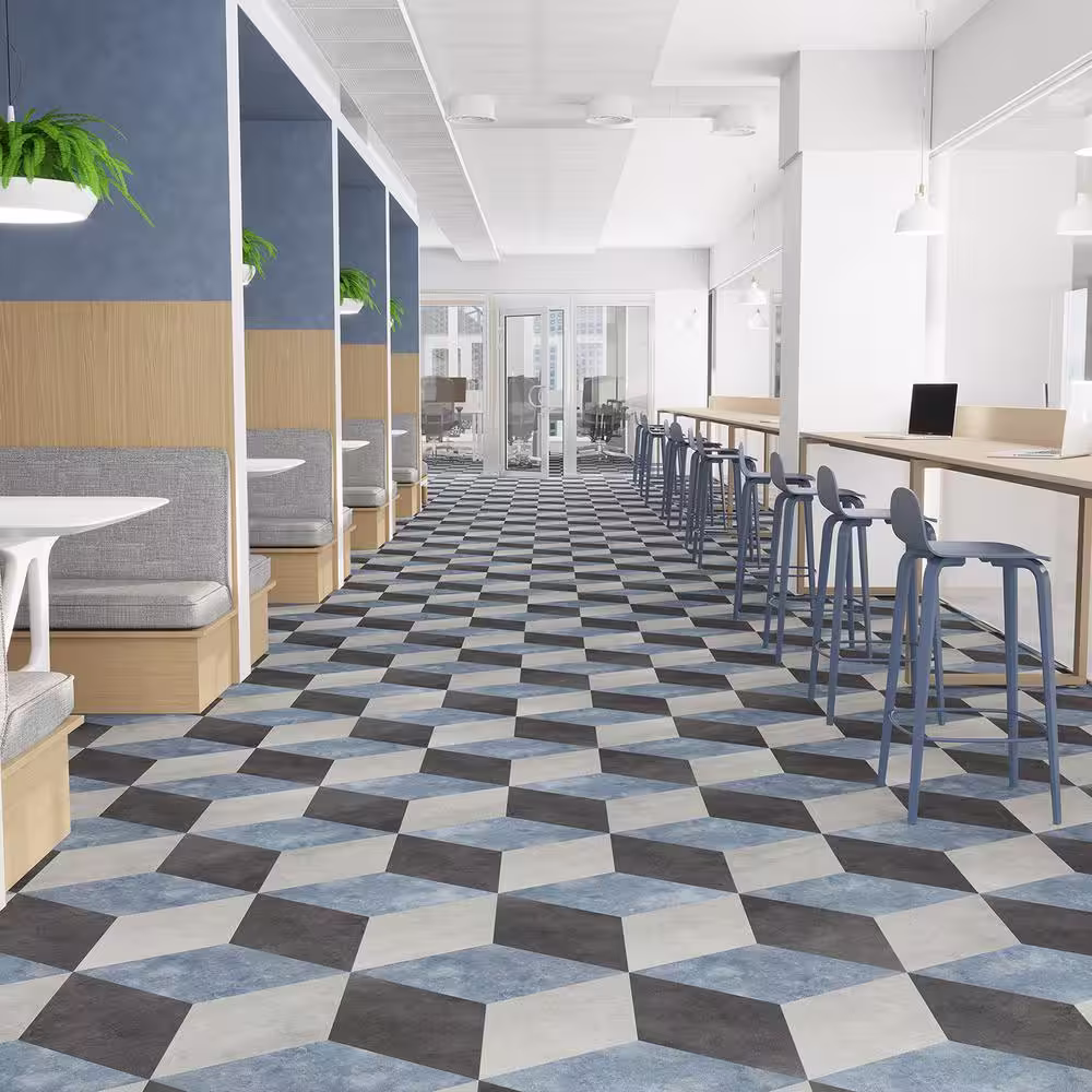 Lucida Surfaces MosaiCore Moody Sky 28 MIL x 9.75 in. W x 17 in. L Glue Down Waterproof Vinyl Tile Flooring (15.2 sqft/case)