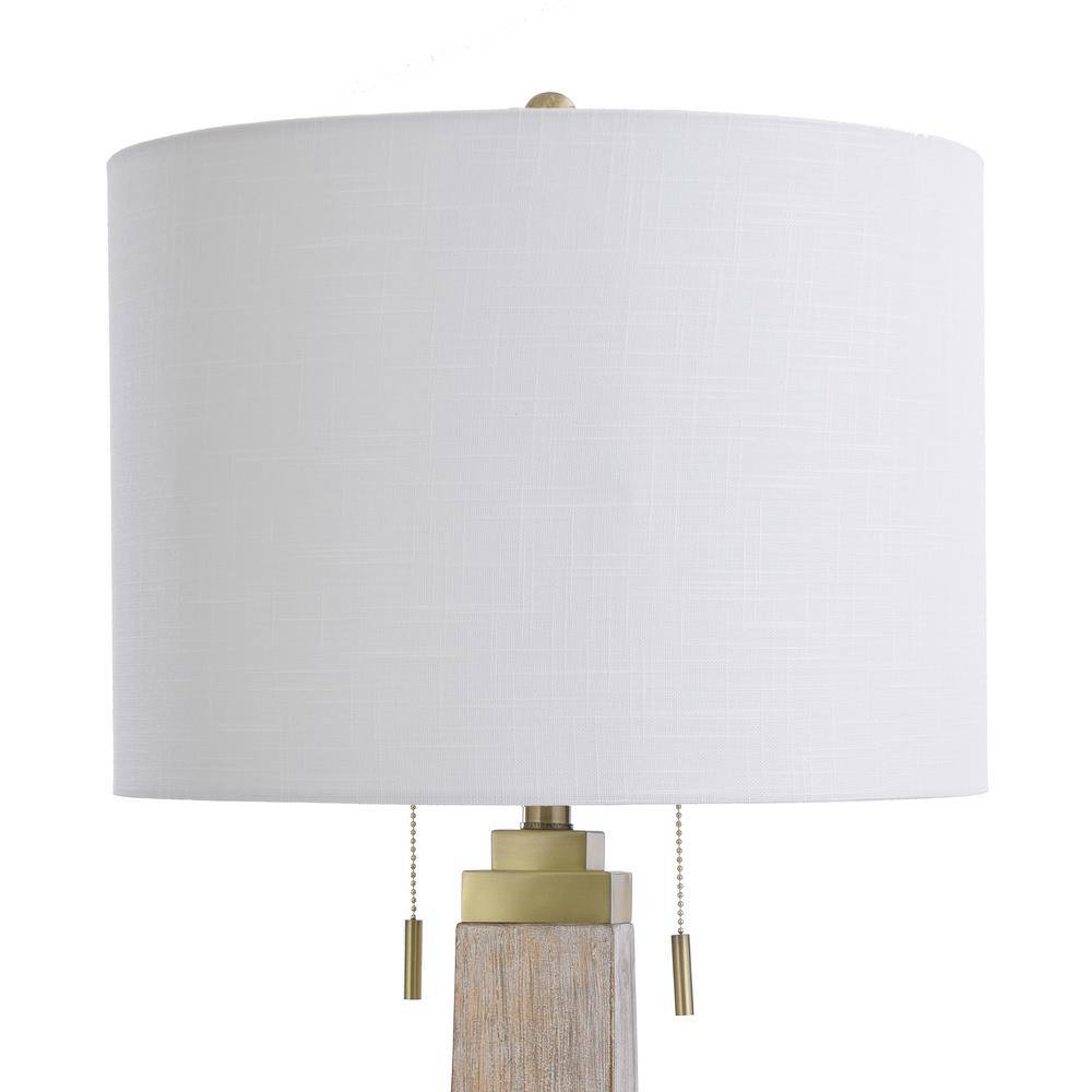 StyleCraft 36 in. Gold and Antique Brass Metal Finish Indoor Table Lamp with Fabric Shade