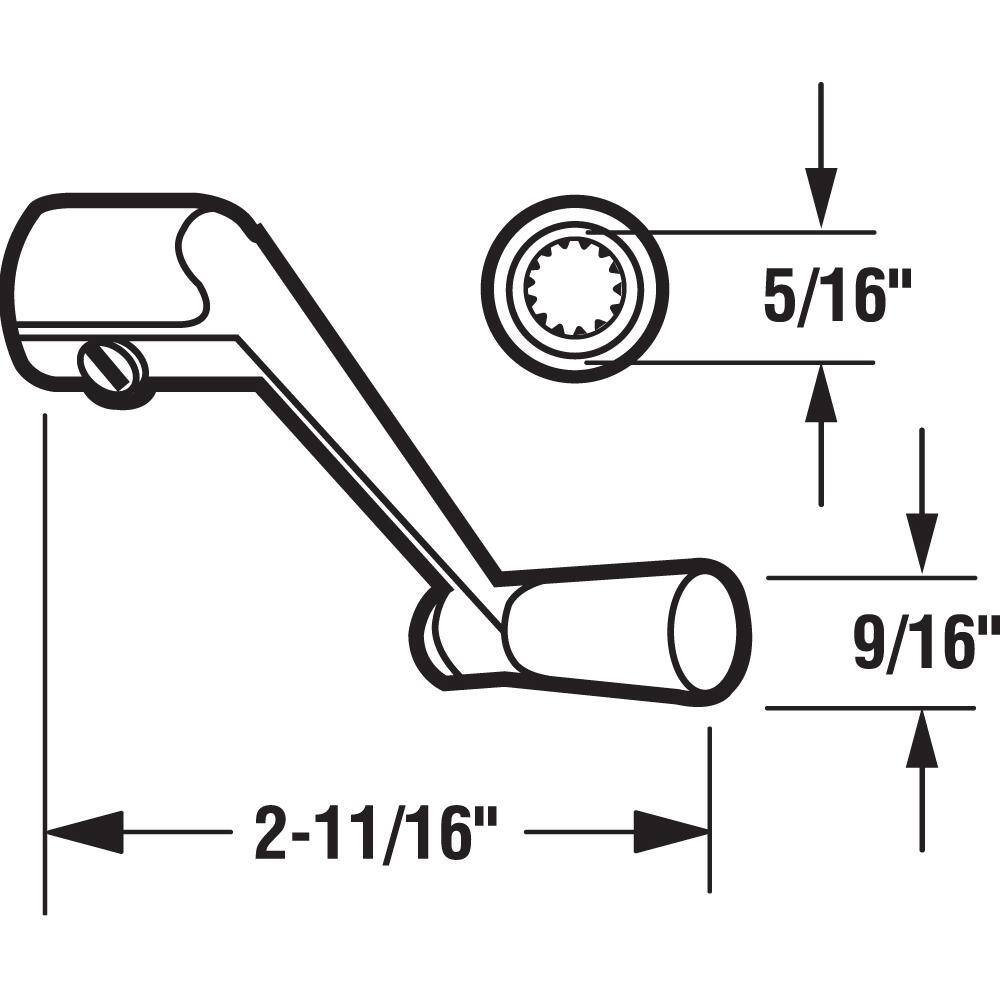 Prime-Line 5/16 in., White, Casement Operator Crank Handle