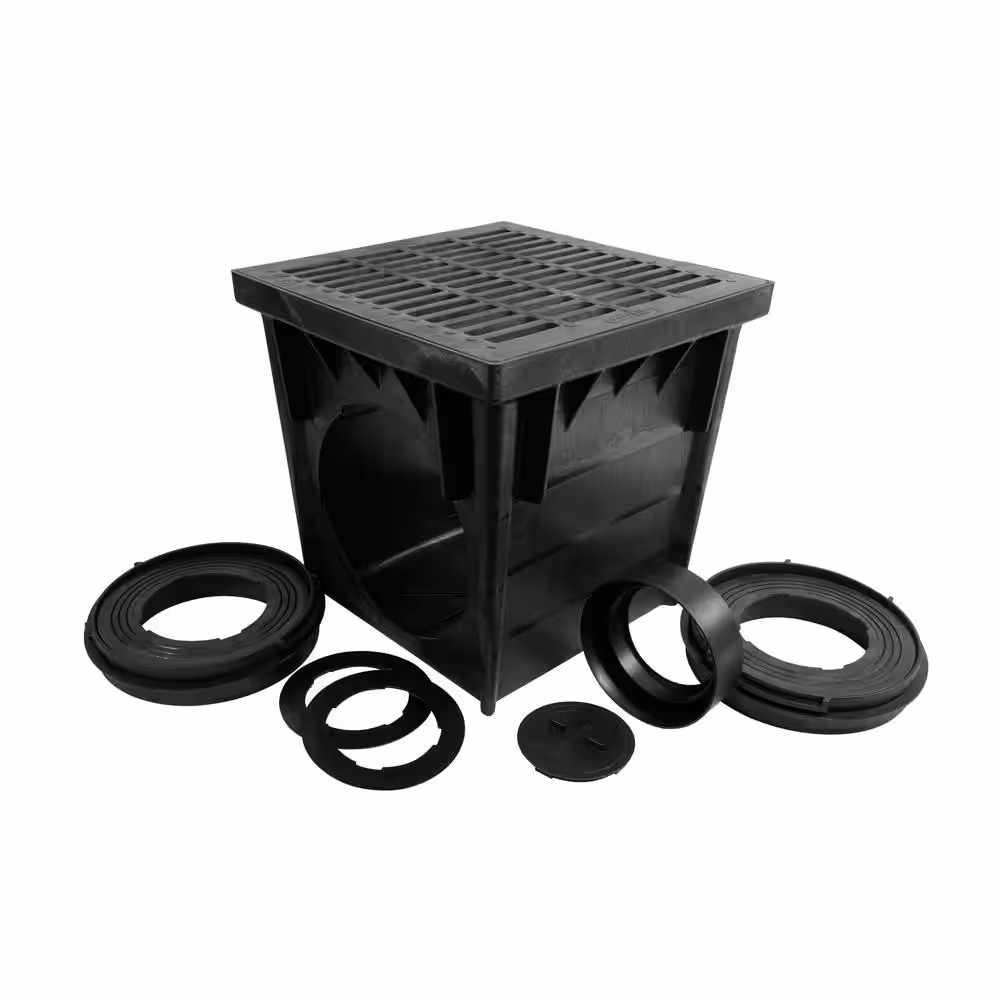 NDS 24 in. Square Catch Basin Kit with Black Grate