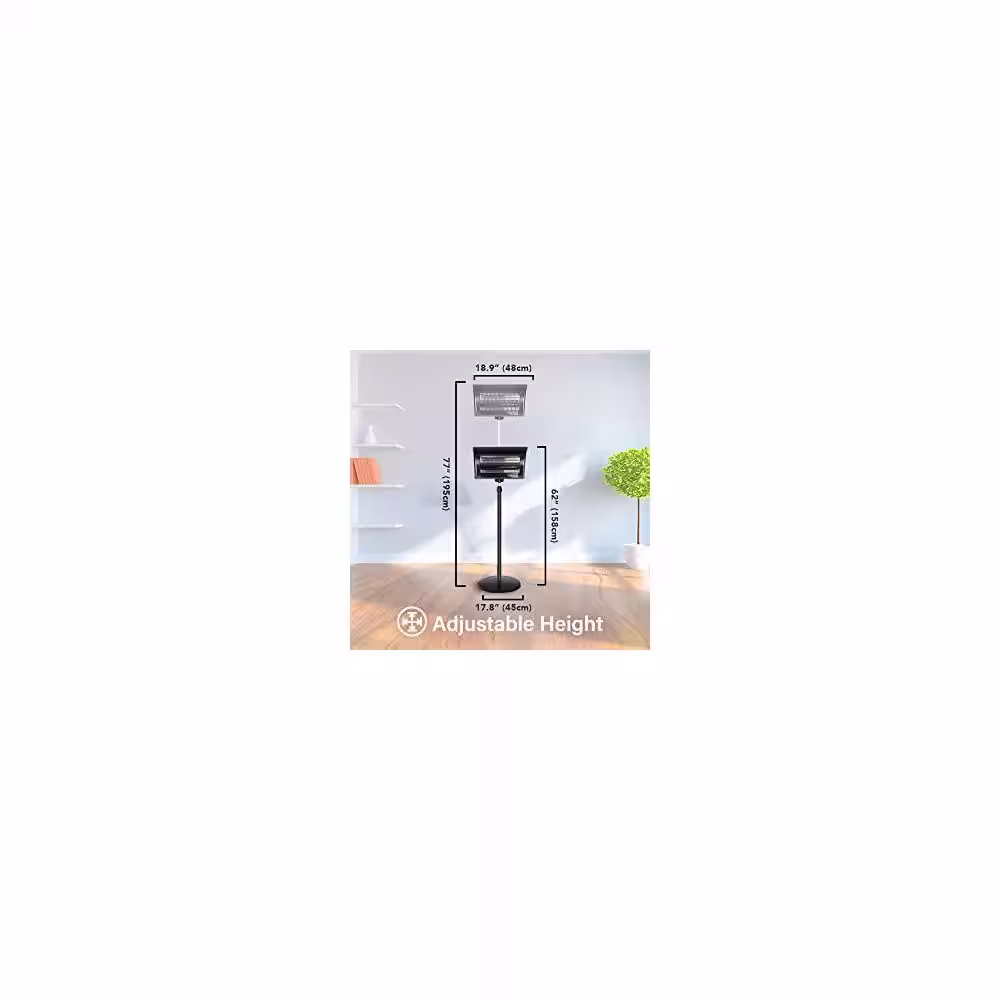 None 750/1500-Watt Indoor/Outdoor Simple Deluxe Standing Heater with Overheat Protection