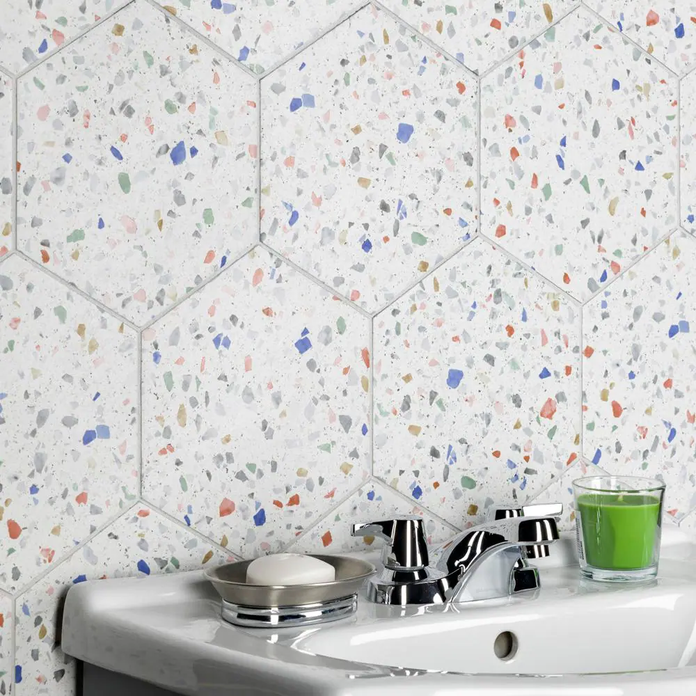 Merola Tile Venice Hex Colors Light 8-5/8 in. x 9-7/8 in. Porcelain Floor and Wall Tile (11.5 sq. ft./Case)