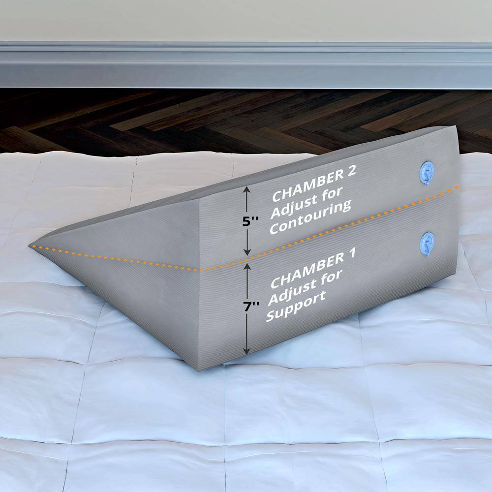 Thomasville Inflatable Adjustable Dual Chamber Air Wedge Pillow with Patented Electric Pump and Auto Seal Valve