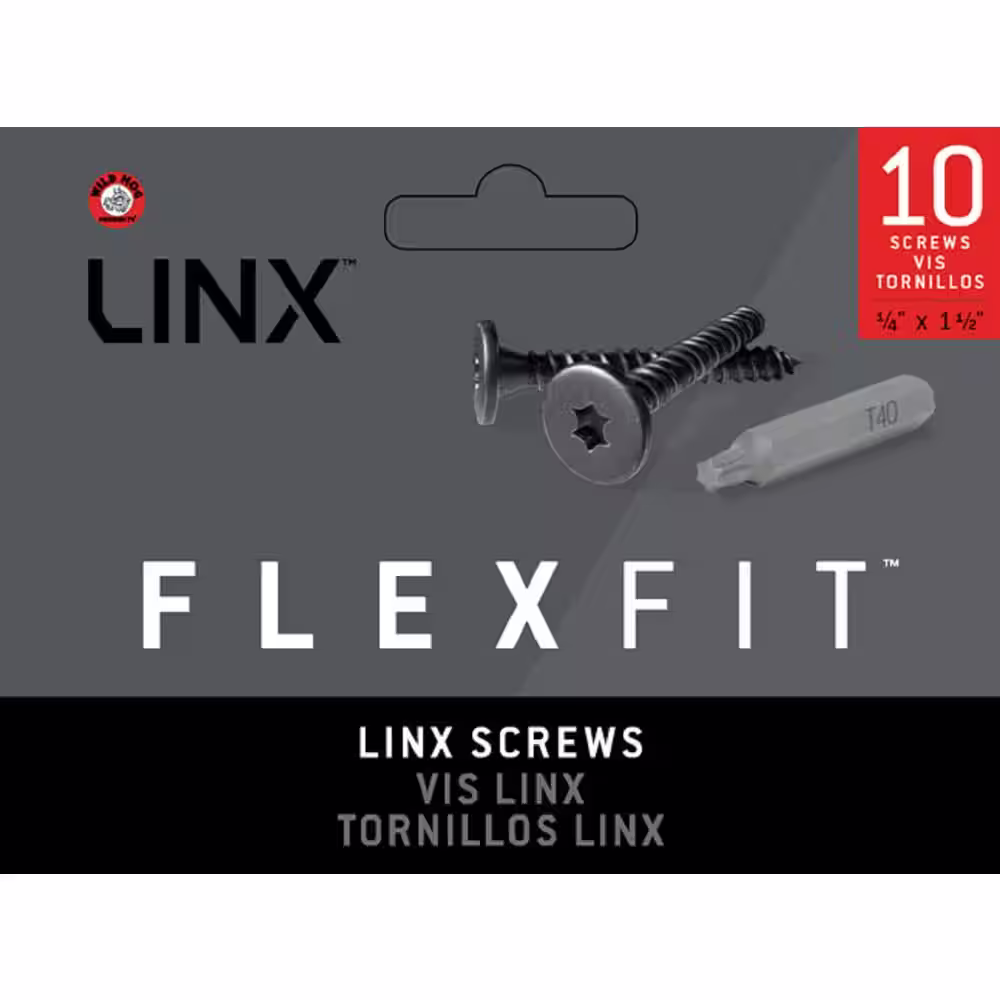 WILD HOG LINX .25 in x 1.5 in. Black Steel Pergola Screws (10-Pack)