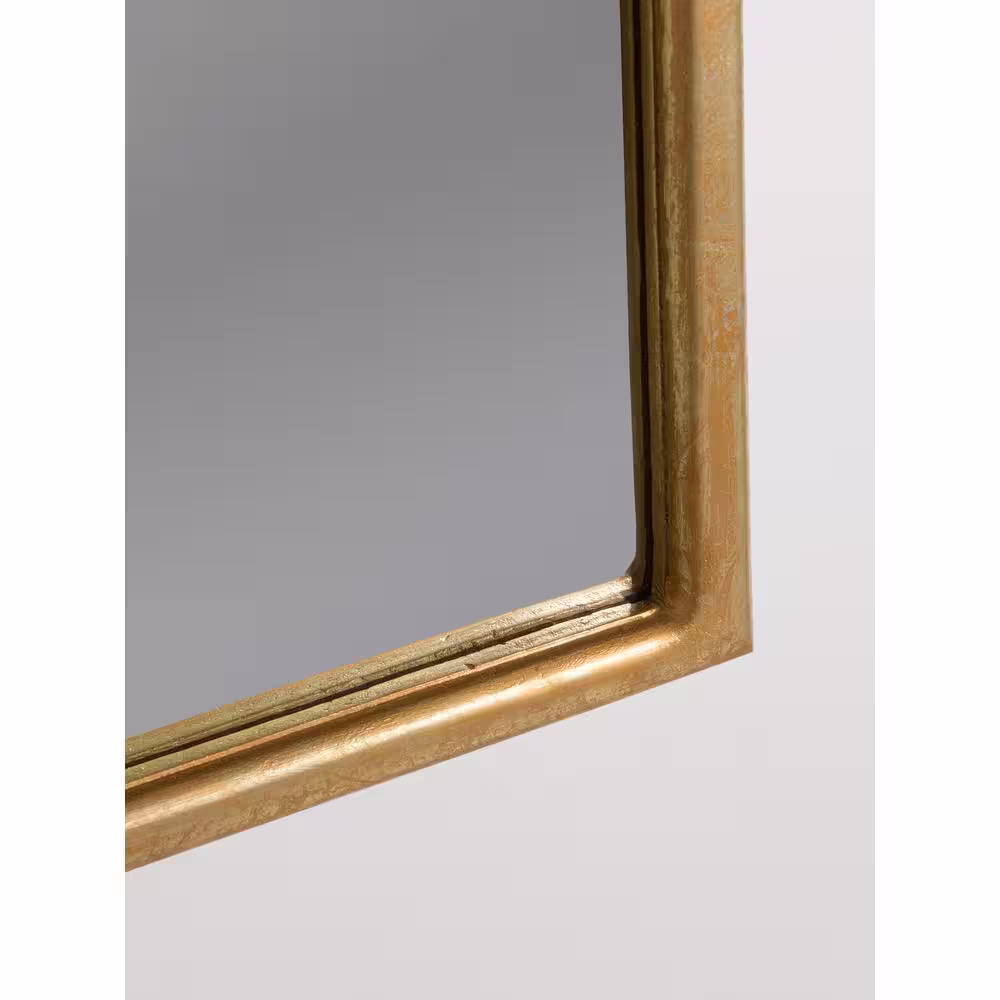 Best Home Fashion Medium Arch Gold Wood Romanesque Mirror (23 in. H x 35 in. W)