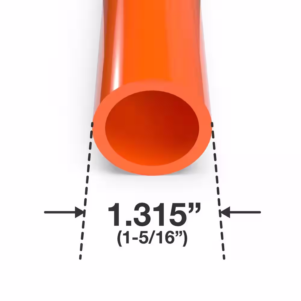 Formufit 1 in. x 5 ft. Orange Furniture Grade Schedule 40 PVC Pipe (2-Pack)