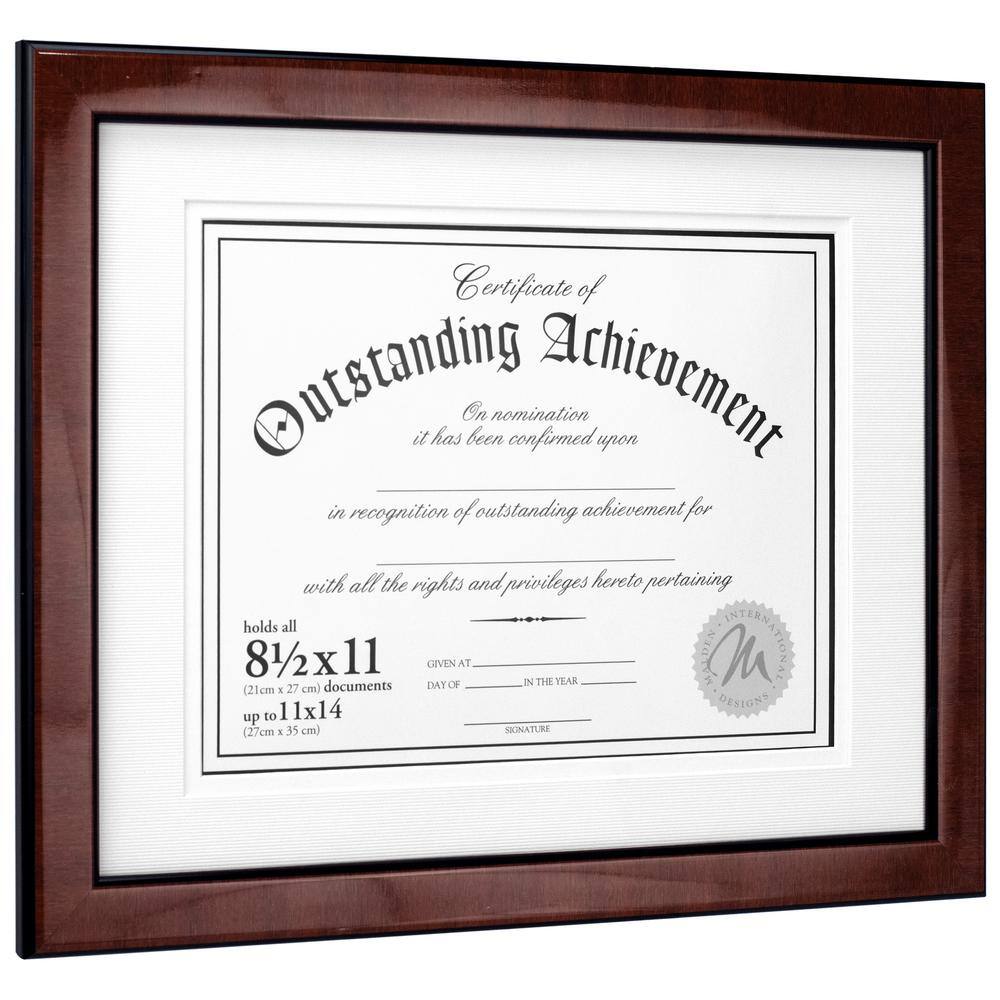 Malden International Designs 11 x 14 Burlwood Matted Document Frame Displays