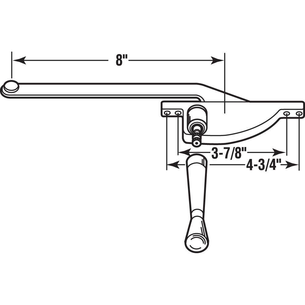 Prime-Line 8 in., Aluminum Diecast, Casement Operator, Right Hand, Teardrop Type