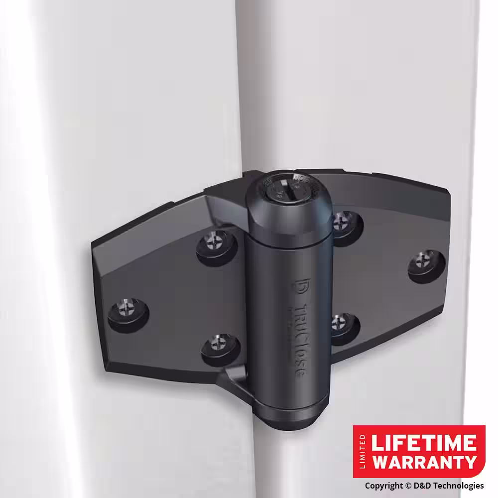 Tru-Close D&D 5-1/8 in. x 3-3/4 in. Black Self-Closing Vinyl and Wood Gate Hinge (2-Piece)