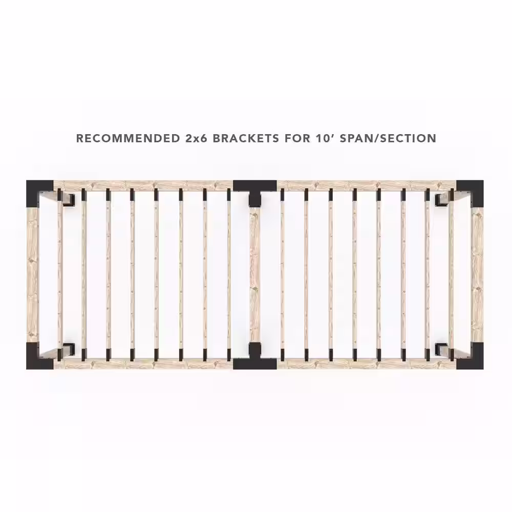 TOJA GRID Double Pergola Kit with 2x6 Knect Brackets, for 6x6 Wood