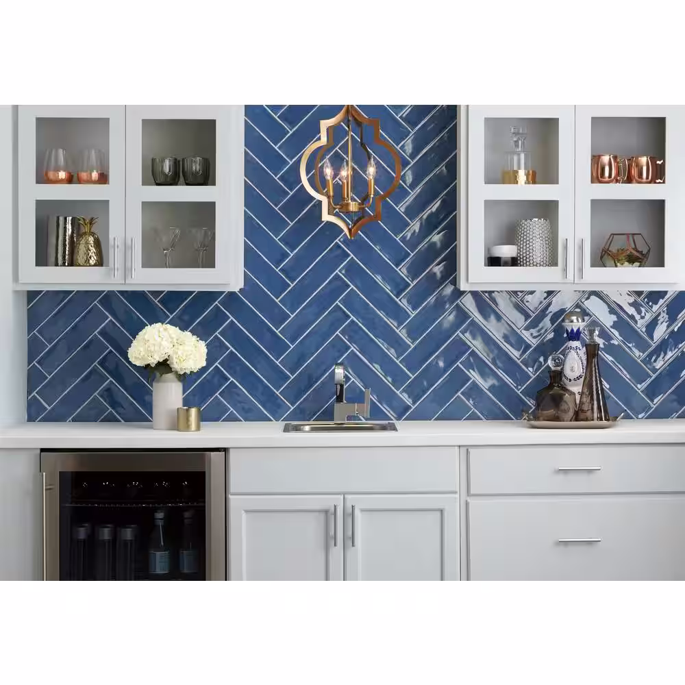 Marazzi Costa Clara Blue Wave 3 in. x 12 in. Glazed Ceramic Wall Tile (12 sq. ft./Case)
