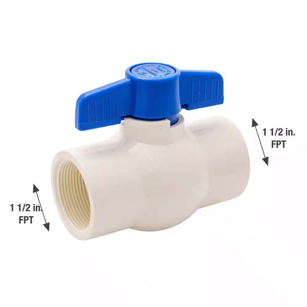 Everbilt 1-1/2 in. PVC FIP x FIP Sch. 40 Ball Valve