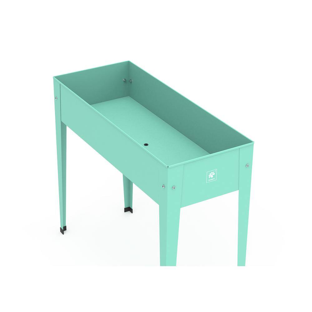 Herstera Urban Planter 39.3 in. L x 15.7 in. D x 33 in. H Mint Galvanized Steel Raised Planter