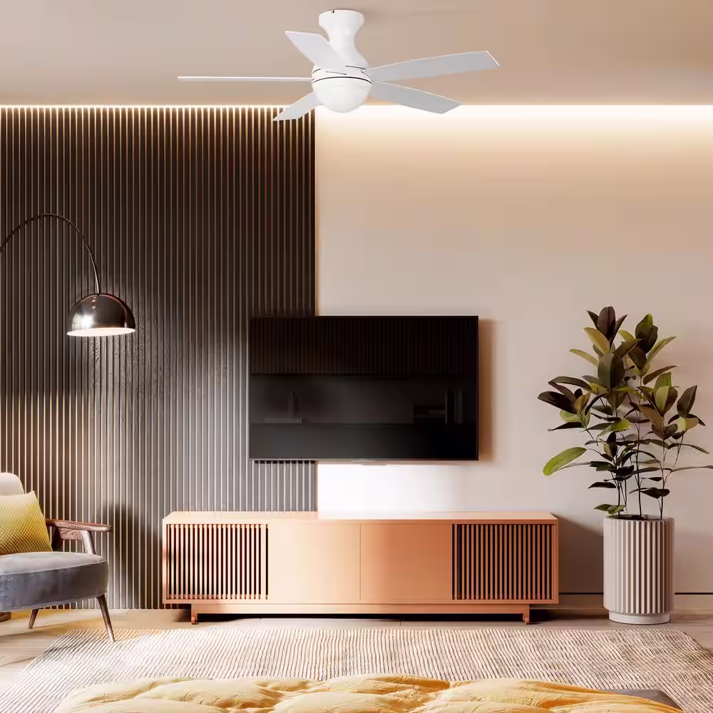 CARRO Fannin 52 in. Dimmable LED Indoor/Outdoor White Smart Ceiling Fan with Light and Remote, Works with Alexa/Google Home