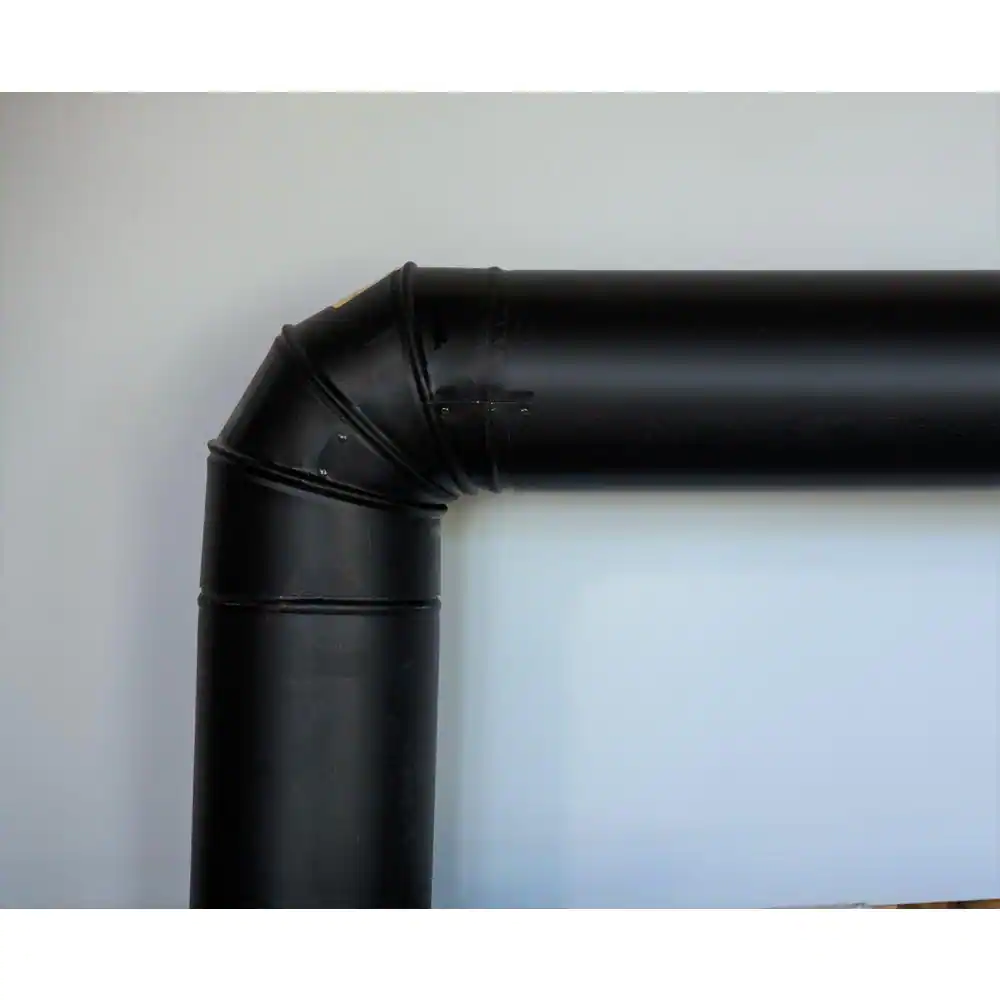 Master Flow 6 in. x 6 in. Black Stove Pipe Elbow