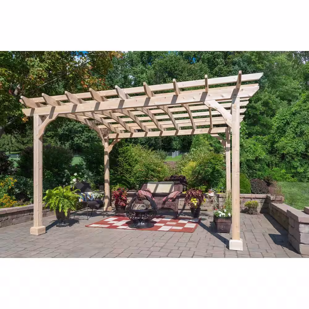 None YC 10 ft. x 12 ft. Unfinished Wood Pergola