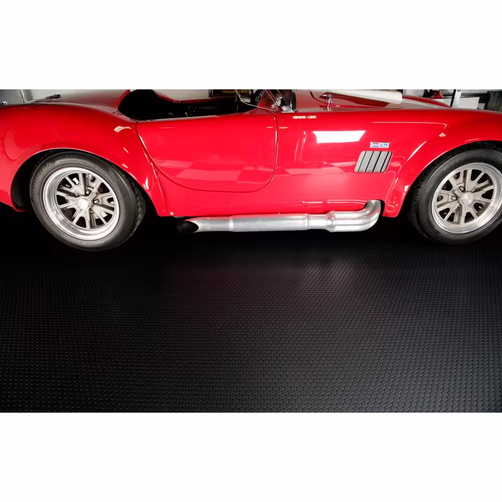 G-Floor Small Coin 8.5 ft. x 22 ft. Midnight Black Commercial Grade Vinyl Garage Flooring Cover and Protector