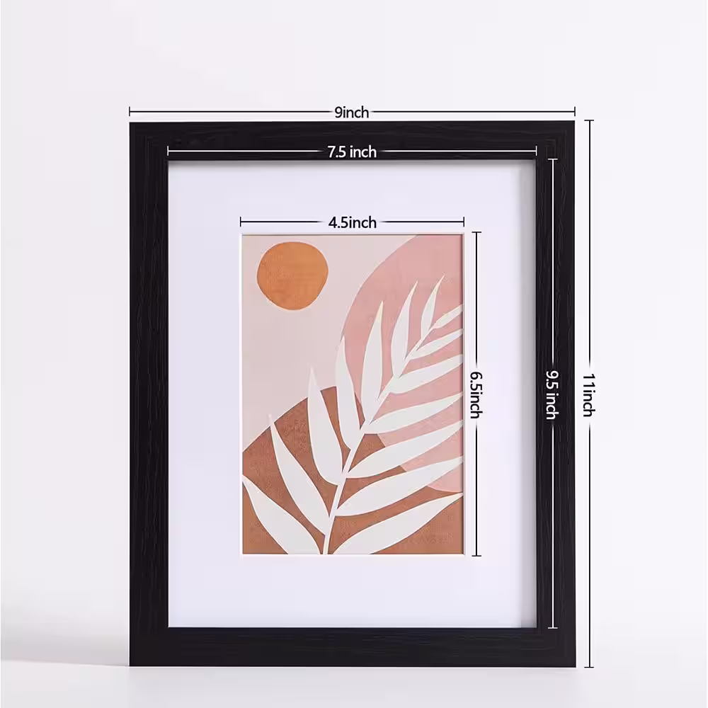 None 8 in. x 10 in. Black Picture Frame Set of 10