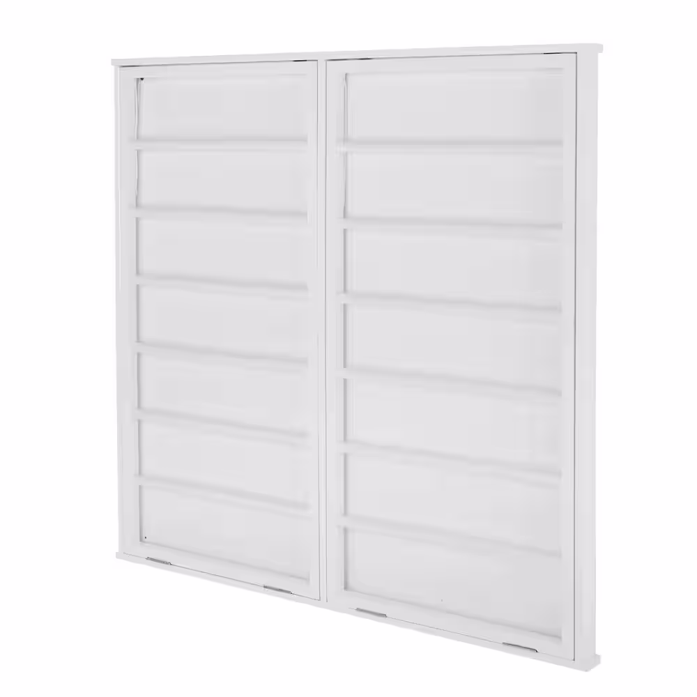 Home Decorators Collection 42 in. H x 44 in. W x 2 in. D White Wood Collapsible Laundry Wall Rack