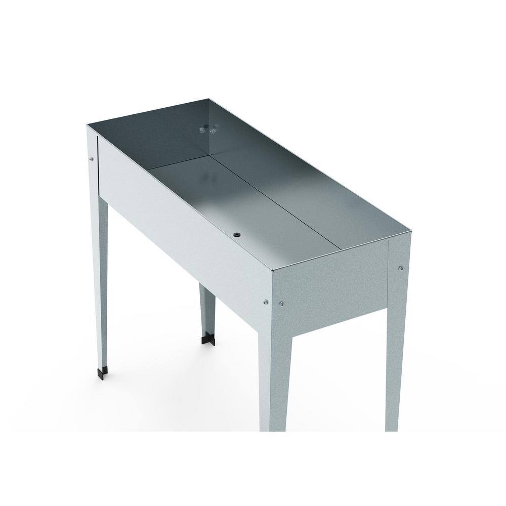 Herstera Urban Planter 39.3 in. L x 15.7 in. D x 33 in. H Silver Galvanized Steel Raised Planter