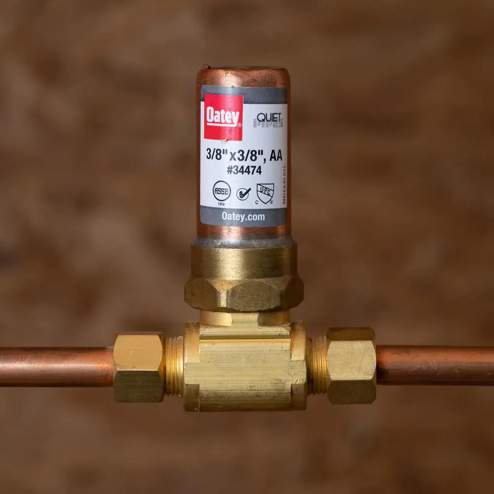 Oatey Quiet Pipes 3/8 in. O.D. Brass Compression Tee AA Hammer Arrestor