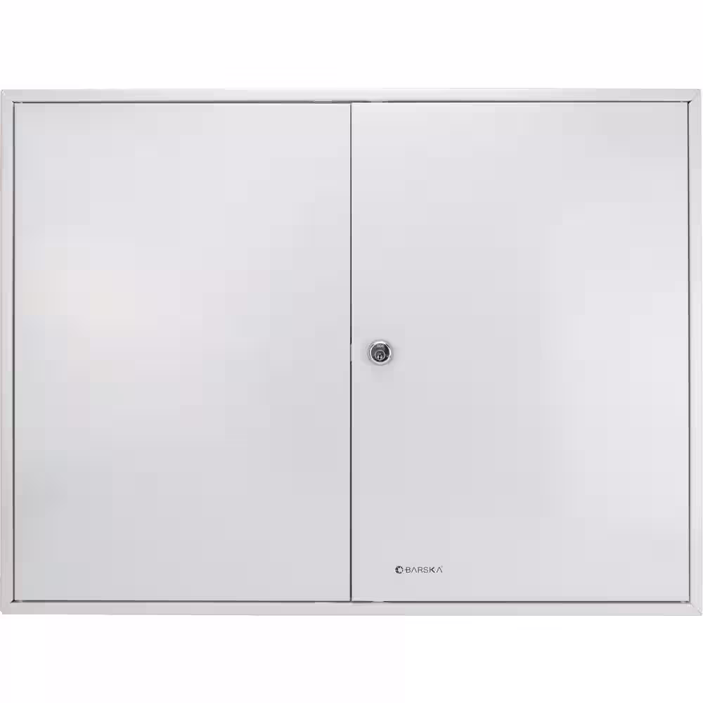 BARSKA 320-Position Steel Key Cabinet Safe with Key Lock, Gray