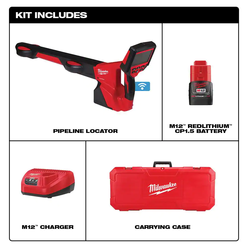 Milwaukee M12 ONE-KEY 12-Volt Lithium-Ion Wireless Hand-Held Pipeline Locator Kit with Battery and Charger