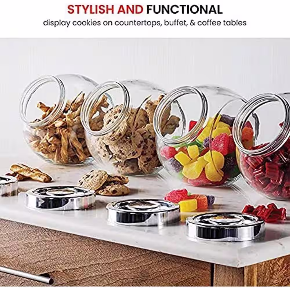 THE CLEAN STORE 2-Piece Glass Candy Jar Cookie Jar Set