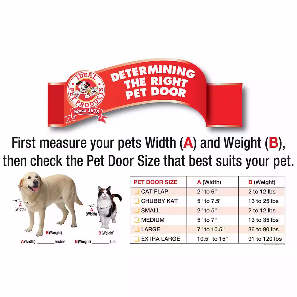 Ideal Pet Products 7 in. x 11.25 in. MD Flap White Aluminum 2-Piece Pet Patio Door Insert for 93.75 in. to 96.5 in. Tall Glass Sliding Door