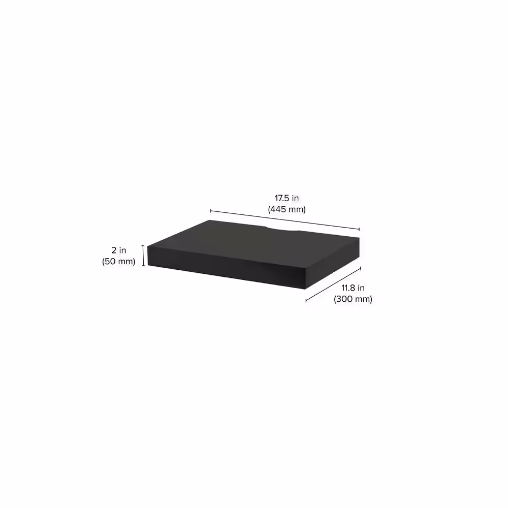 Dolle BIG BOY Media 17.5 in. x 11.8 in. x 2 in. Anthracite MDF Floating Decorative Shelf with Brackets