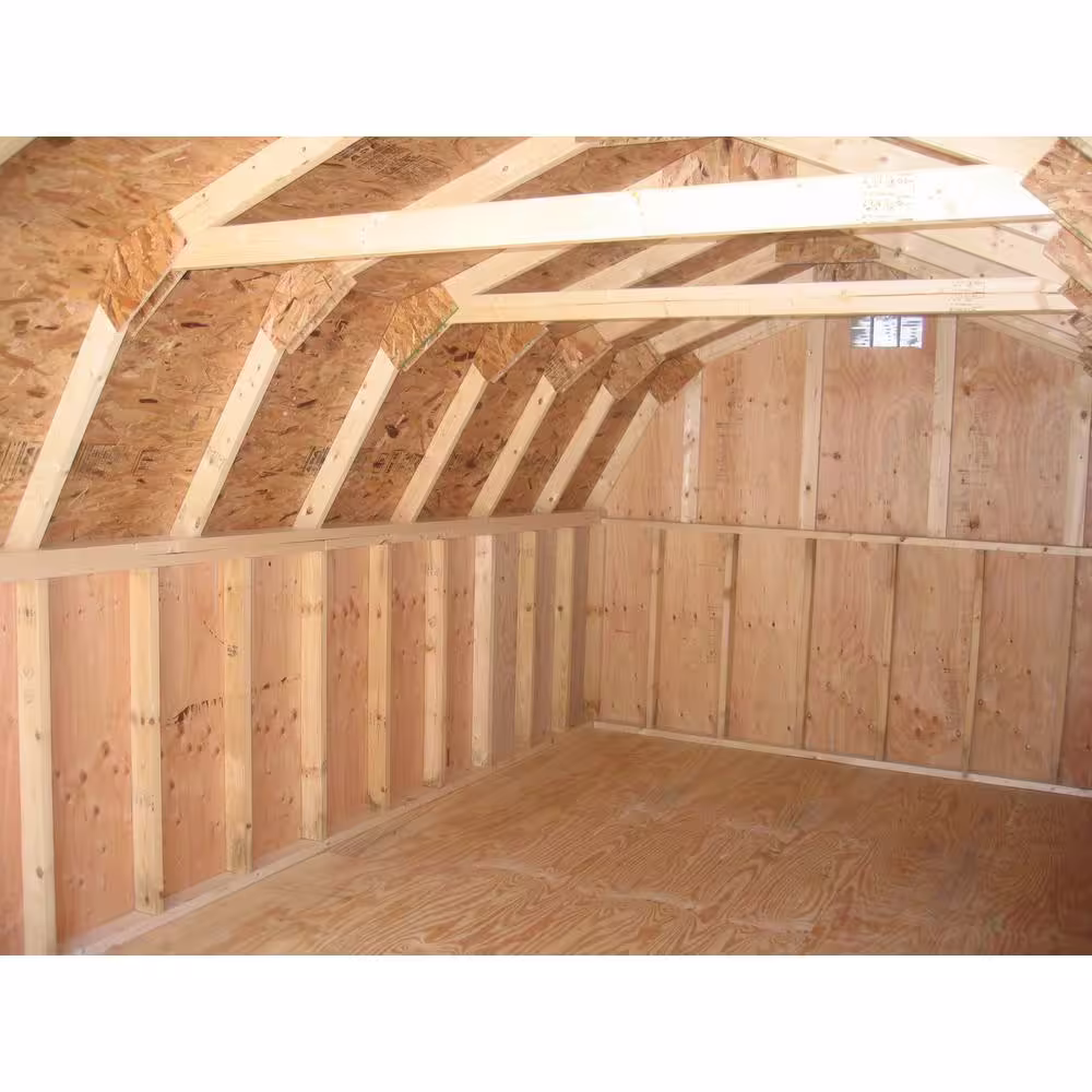 LITTLE COTTAGE CO. Classic Gambrel 8 ft. x 8 ft. Wood Storage Building DIY Kit with 4 ft. Sidewalls with Floor