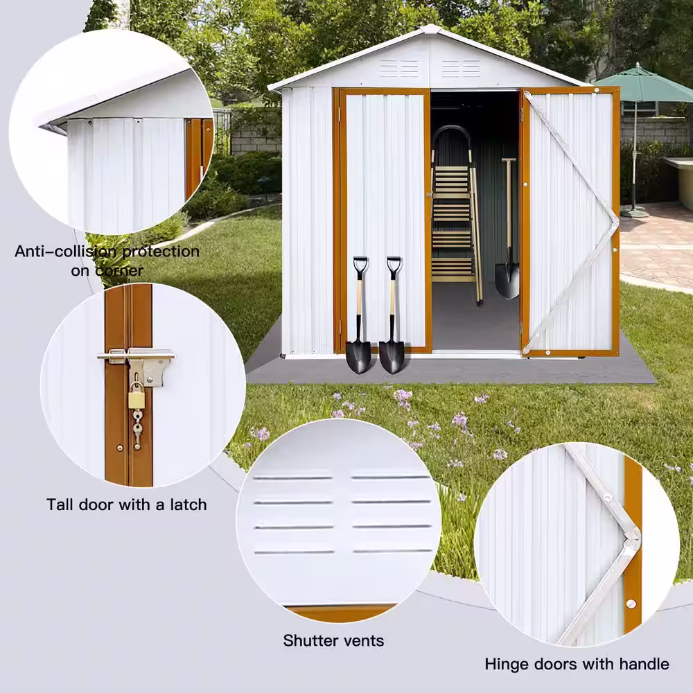 maocao hoom 4 ft. W x 6 ft. D Metal Shed with Double Door (24 sq. ft.)