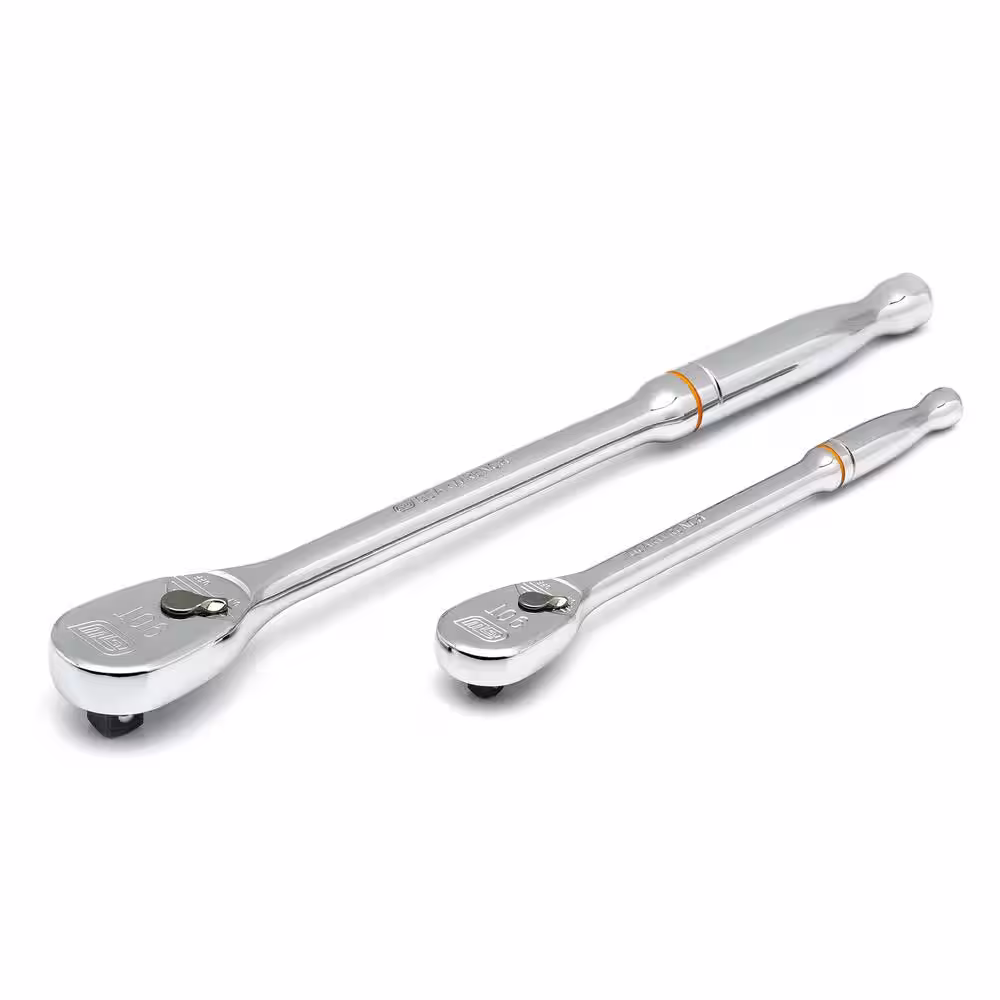 GEARWRENCH 1/4 in. and 3/8 in. Drive 90-Tooth Long Handle Teardrop Ratchet Set (2-Piece)