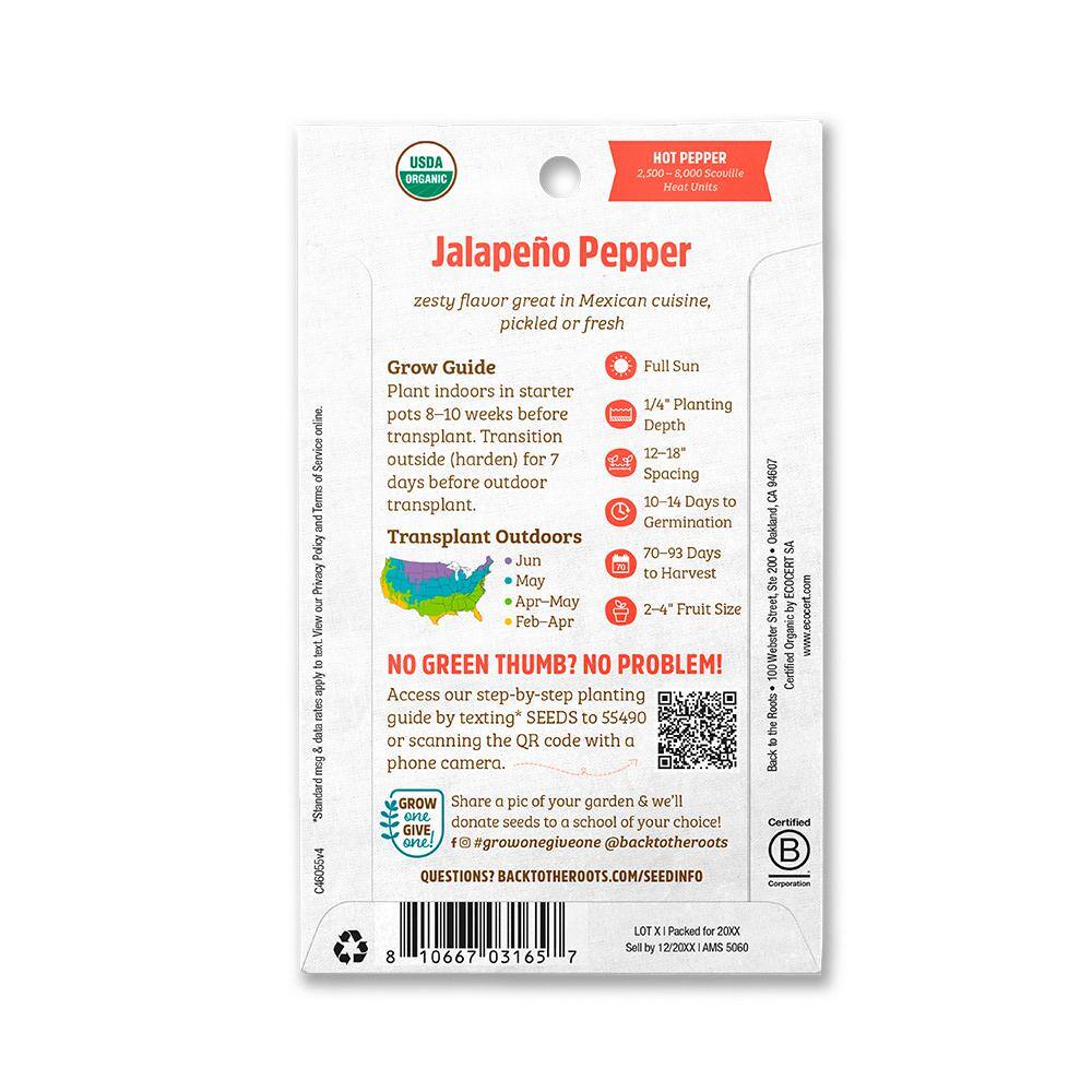 Back to the Roots Organic Jalapeno Pepper Seed (1-Pack)