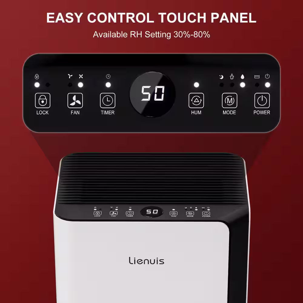 Elexnux 45 pt. 3,500 sq. ft. Intelligent Humidity Control Dehumidifier in White with Bucket