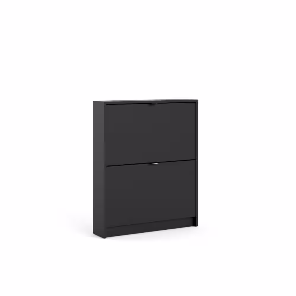 Tvilum 33.54 in. H x 27.68 in. W Black Wood Shoe Storage Cabinet