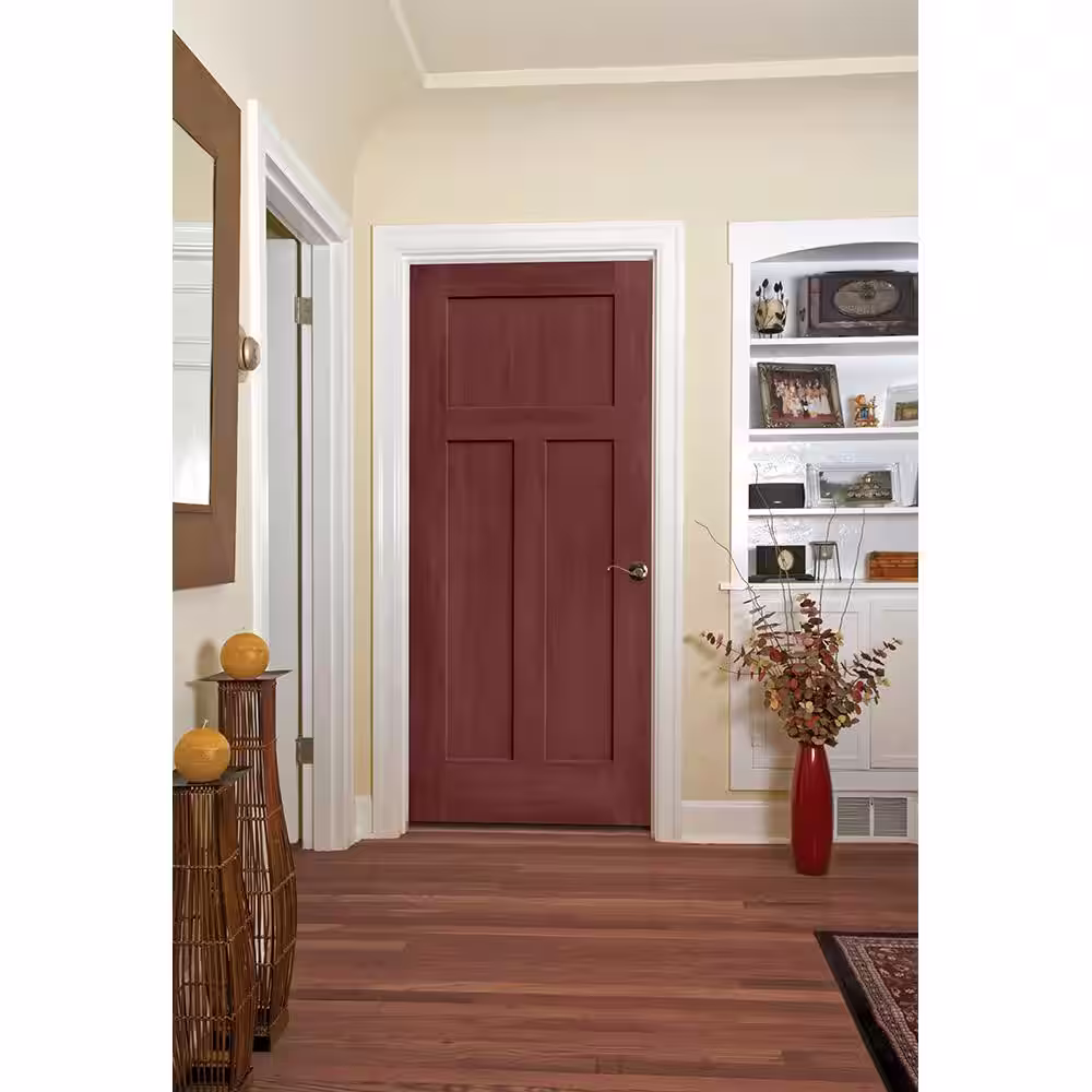 JELD-WEN 36 in. x 80 in. Craftsman Amaretto Stain Molded Composite MDF Interior Door Slab