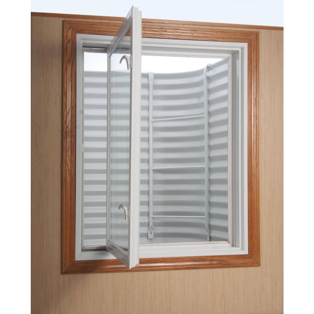 SHAPE PRODUCTS 55 in. W x 36 in. D x 36 in. H White Steel Egress Window Well