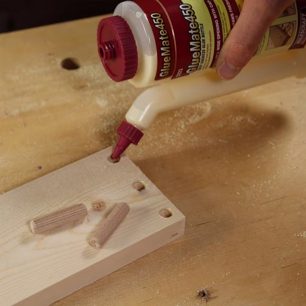 Milescraft Glue Mate 450 - 15 oz. (450 ml) Precision Wood Glue Bottles Anti-Drip Tips with Easy Flow Multi-Chamber Design