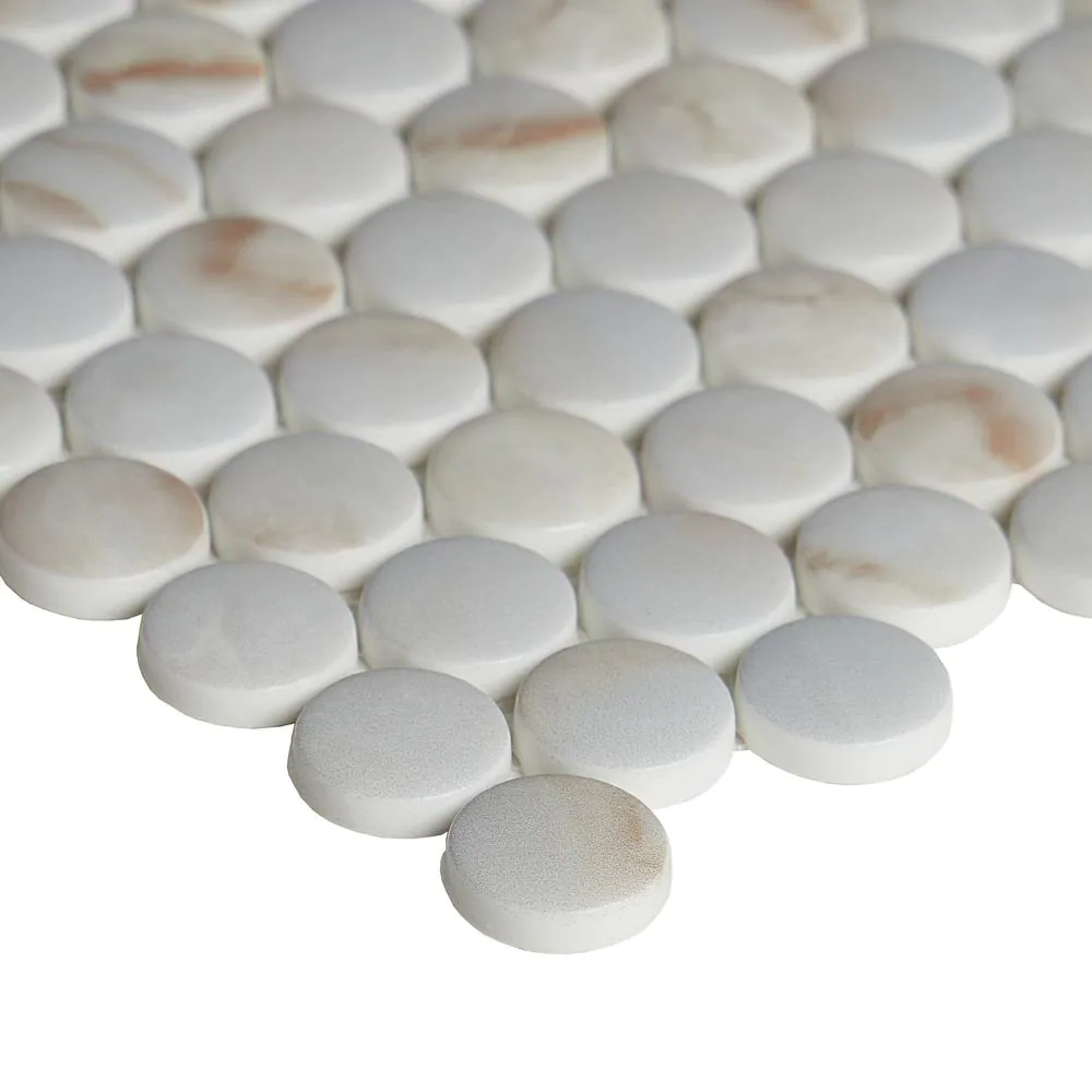 None Marble Essence Onyx 12.32 in. x 11.42 in. Penny Round Glass Mesh-Mounted Mosaic Tile (0.98 sq. ft./Each)